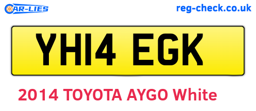 YH14EGK are the vehicle registration plates.