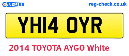 YH14OYR are the vehicle registration plates.