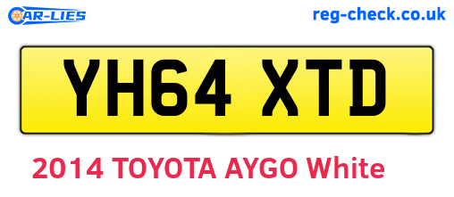 YH64XTD are the vehicle registration plates.