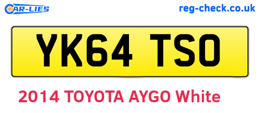 YK64TSO are the vehicle registration plates.
