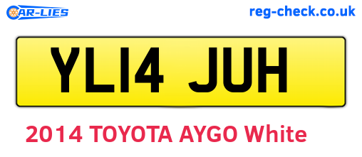YL14JUH are the vehicle registration plates.