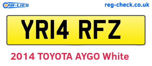 YR14RFZ are the vehicle registration plates.