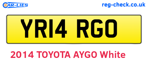 YR14RGO are the vehicle registration plates.