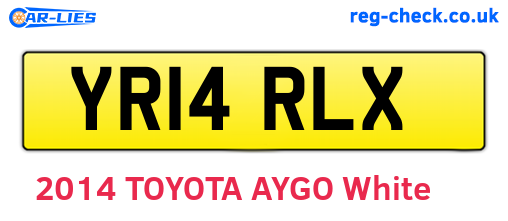 YR14RLX are the vehicle registration plates.