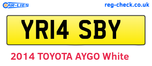YR14SBY are the vehicle registration plates.