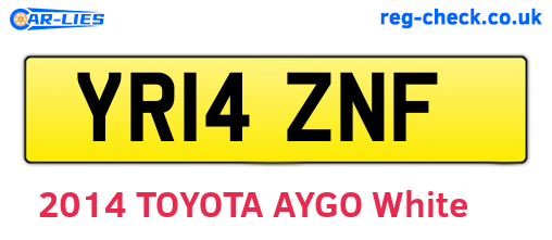 YR14ZNF are the vehicle registration plates.