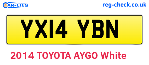 YX14YBN are the vehicle registration plates.