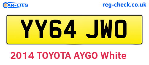 YY64JWO are the vehicle registration plates.
