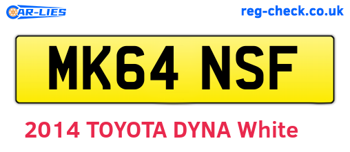 MK64NSF are the vehicle registration plates.
