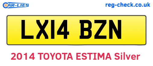 LX14BZN are the vehicle registration plates.