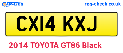 CX14KXJ are the vehicle registration plates.