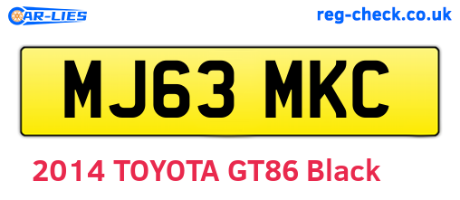 MJ63MKC are the vehicle registration plates.