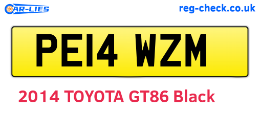 PE14WZM are the vehicle registration plates.