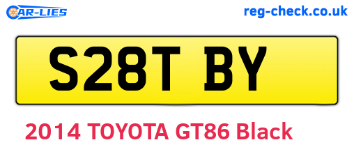 S28TBY are the vehicle registration plates.