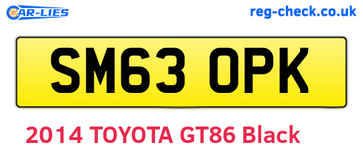 SM63OPK are the vehicle registration plates.