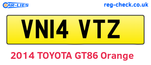 VN14VTZ are the vehicle registration plates.