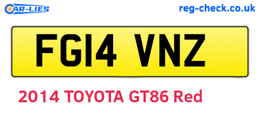 FG14VNZ are the vehicle registration plates.