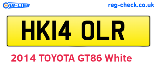 HK14OLR are the vehicle registration plates.