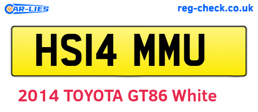 HS14MMU are the vehicle registration plates.