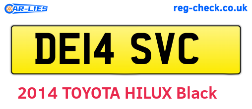 DE14SVC are the vehicle registration plates.