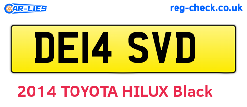 DE14SVD are the vehicle registration plates.