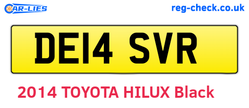 DE14SVR are the vehicle registration plates.