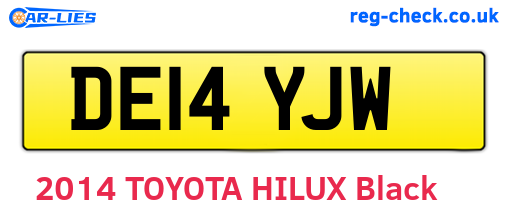 DE14YJW are the vehicle registration plates.