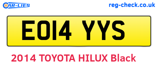 EO14YYS are the vehicle registration plates.