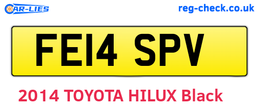 FE14SPV are the vehicle registration plates.