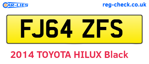 FJ64ZFS are the vehicle registration plates.