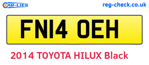 FN14OEH are the vehicle registration plates.