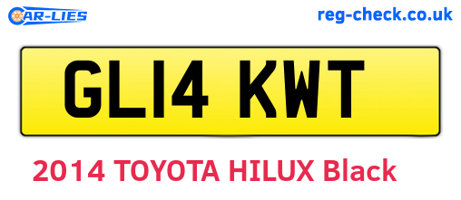 GL14KWT are the vehicle registration plates.