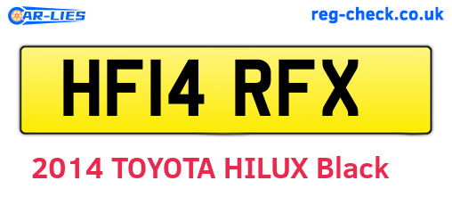 HF14RFX are the vehicle registration plates.