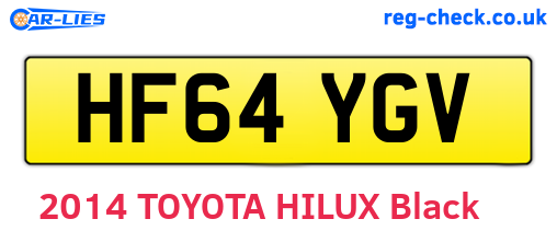 HF64YGV are the vehicle registration plates.