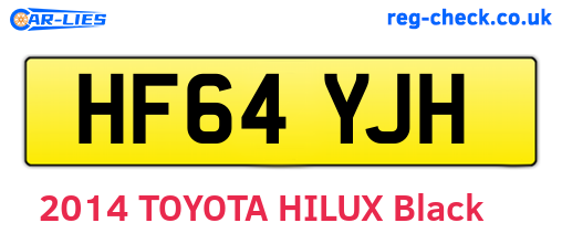 HF64YJH are the vehicle registration plates.