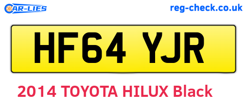 HF64YJR are the vehicle registration plates.