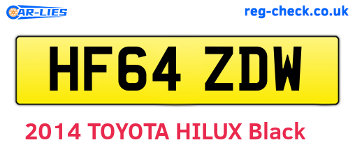 HF64ZDW are the vehicle registration plates.