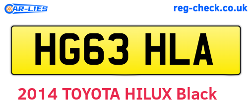 HG63HLA are the vehicle registration plates.