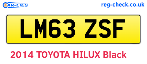LM63ZSF are the vehicle registration plates.