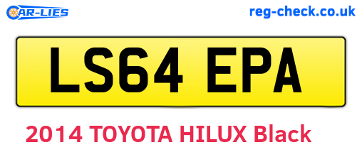 LS64EPA are the vehicle registration plates.