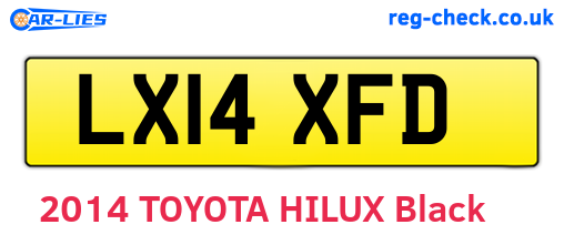 LX14XFD are the vehicle registration plates.