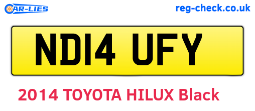 ND14UFY are the vehicle registration plates.