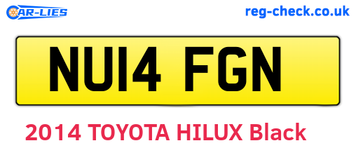 NU14FGN are the vehicle registration plates.