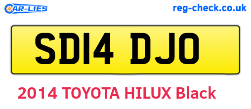 SD14DJO are the vehicle registration plates.