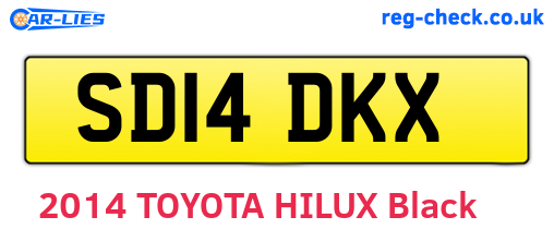 SD14DKX are the vehicle registration plates.