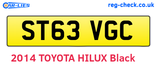 ST63VGC are the vehicle registration plates.