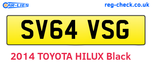 SV64VSG are the vehicle registration plates.