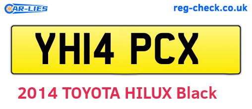YH14PCX are the vehicle registration plates.