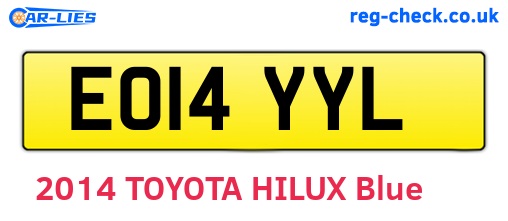 EO14YYL are the vehicle registration plates.