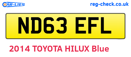 ND63EFL are the vehicle registration plates.